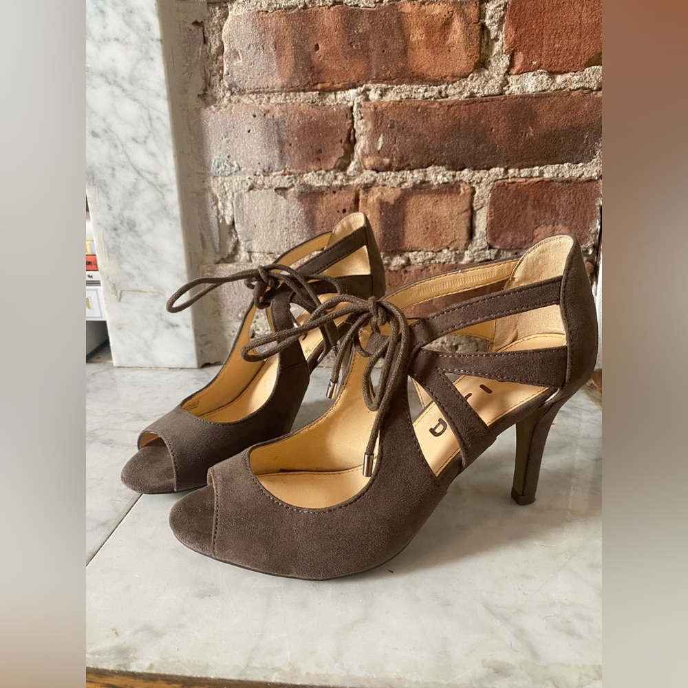 Unisa suede open toe heels